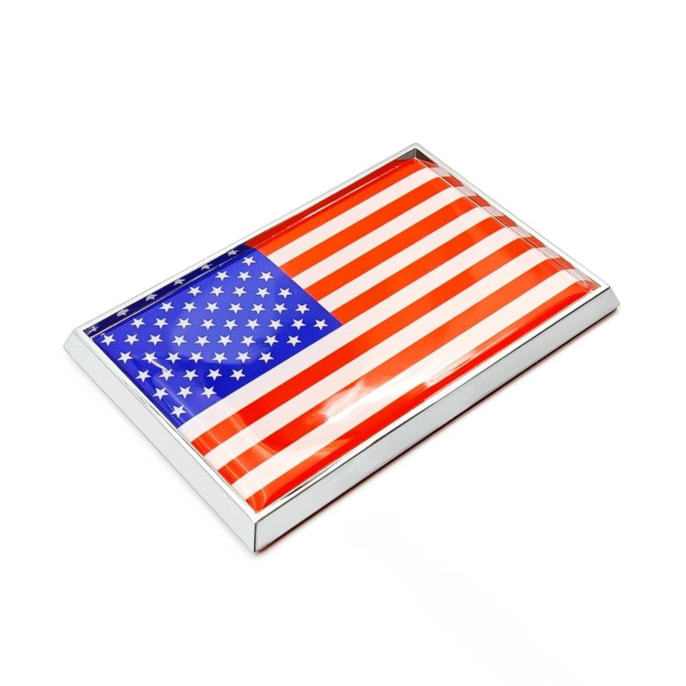 Emblema de veículo Perdecor, bandeira dos EUA, adesivo cromado de 7,5 x 5 cm, pacote com 2