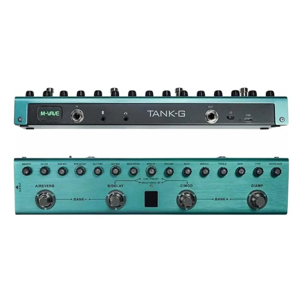 10X Pedaleira M-Vave Tank-G Pedal De Guitarra Cor Verde-Cla