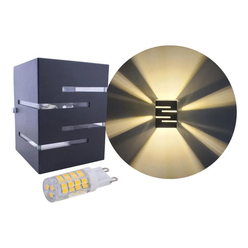 10X Arandela Externa 2 Focos E Frisos Ar1015 Com Lampada Le