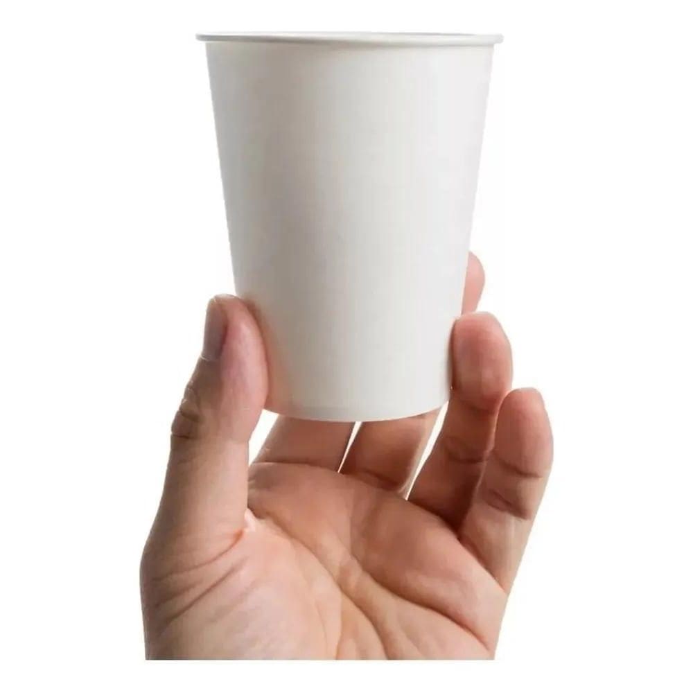 10X 100 Copo Térmico Papel Biodegradável Branco 120Ml S/Tam