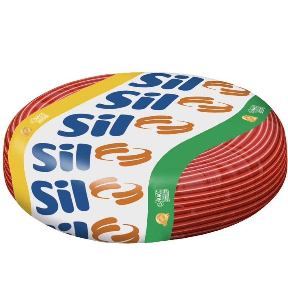 Cabo Flexsil De Cobre 4mm 750 Volts Vermelho Com 100 Metros - 3.019 Vm - Sil Cabo Flexivel Vermelho 750v 4,00mm 100m Sil