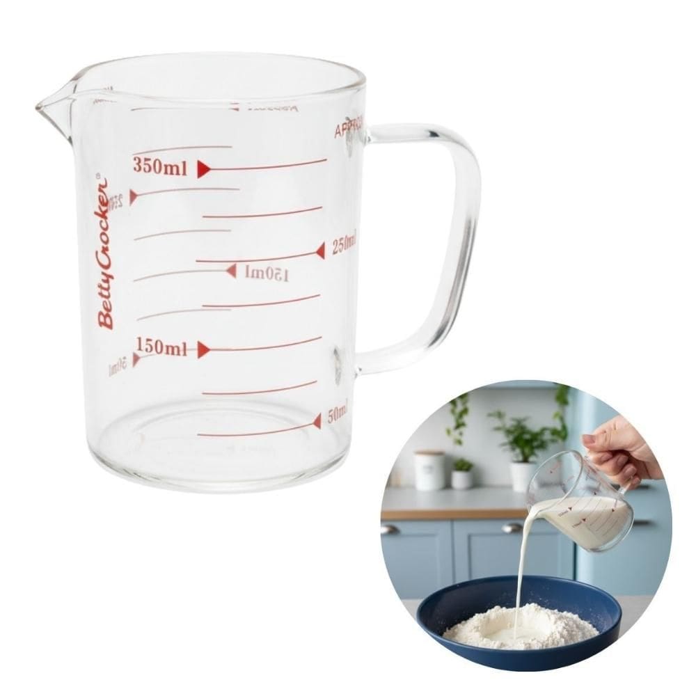 Jarra Medidora Graduada Vidro Cozinha 350ml Betty Crocker
