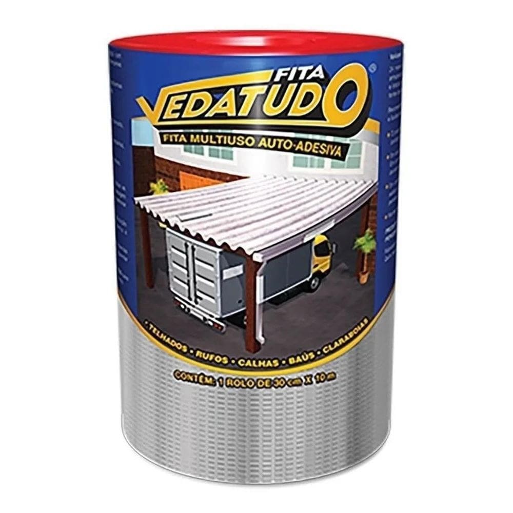 10X Manta Asfáltica Aluminizada Telhado Auto Adesiva- 30Cm