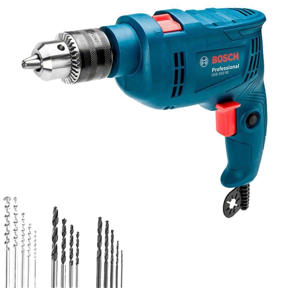 Furadeira De Impacto Gsb 550 Re Com 14 Acessórios De 550 Watts 110 Volts - 06011b60d4000 - Bosch