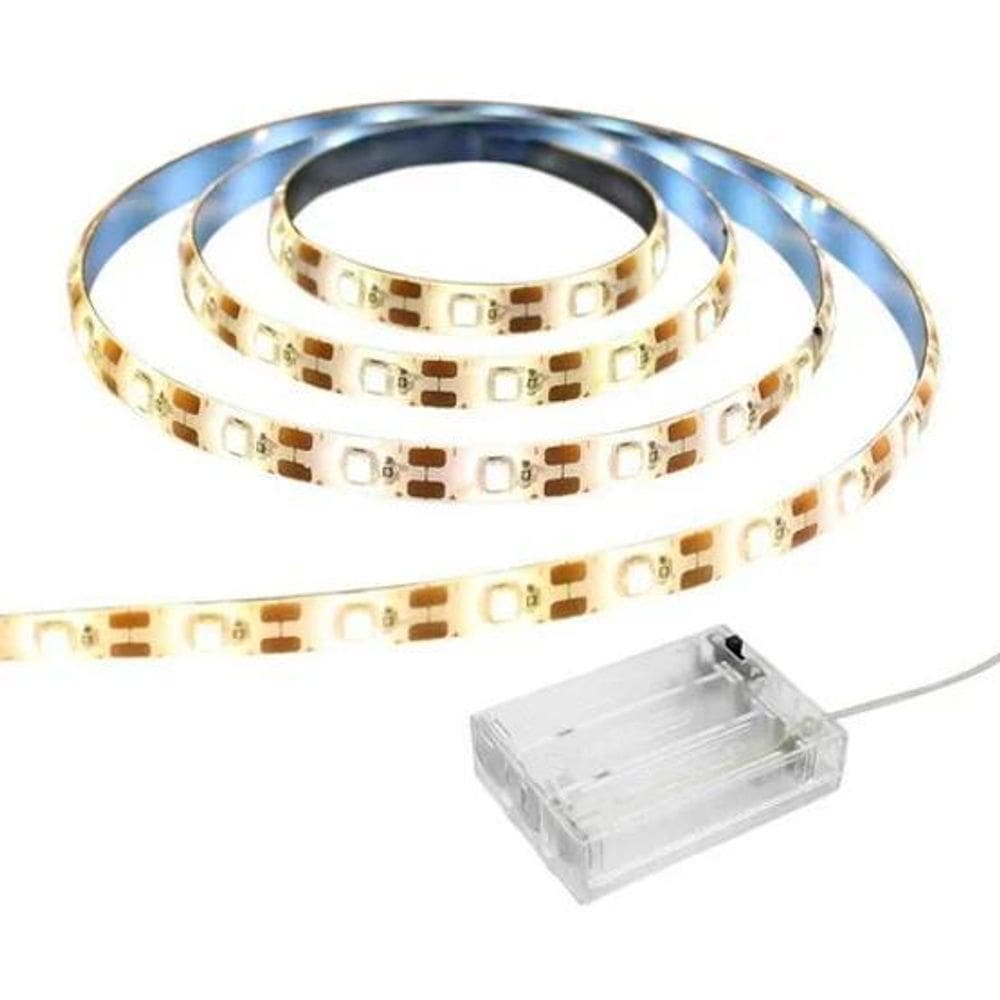 10X Fita Led Cordão 2 Metros Dupla Face Smd2835 Pilhas Aa 1