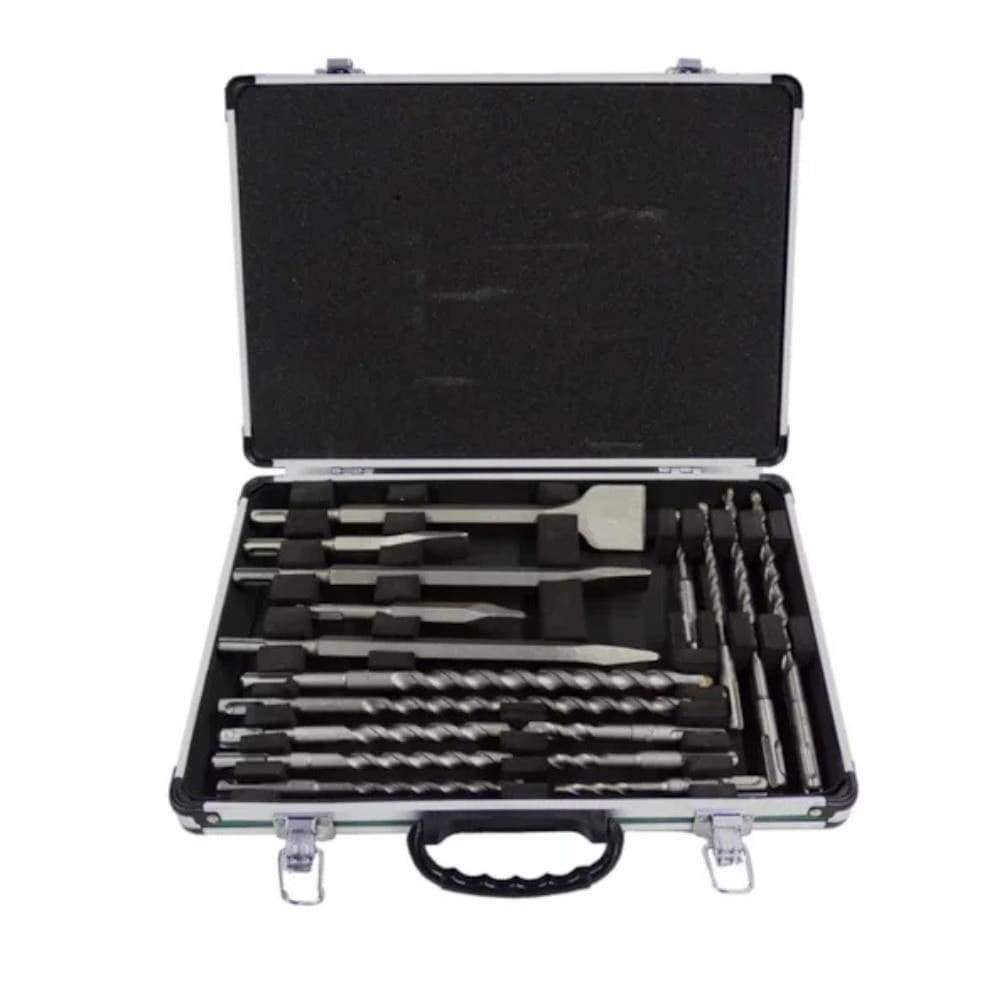 Jogo de Brocas Ponteiro e Talhadeira SDS PLUS com 18 Peças HT