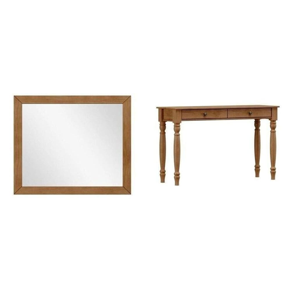 Conjunto Aparador + Espelho 100% Madeira Maciça - Linha Rubi Finestra Móveis Freijó