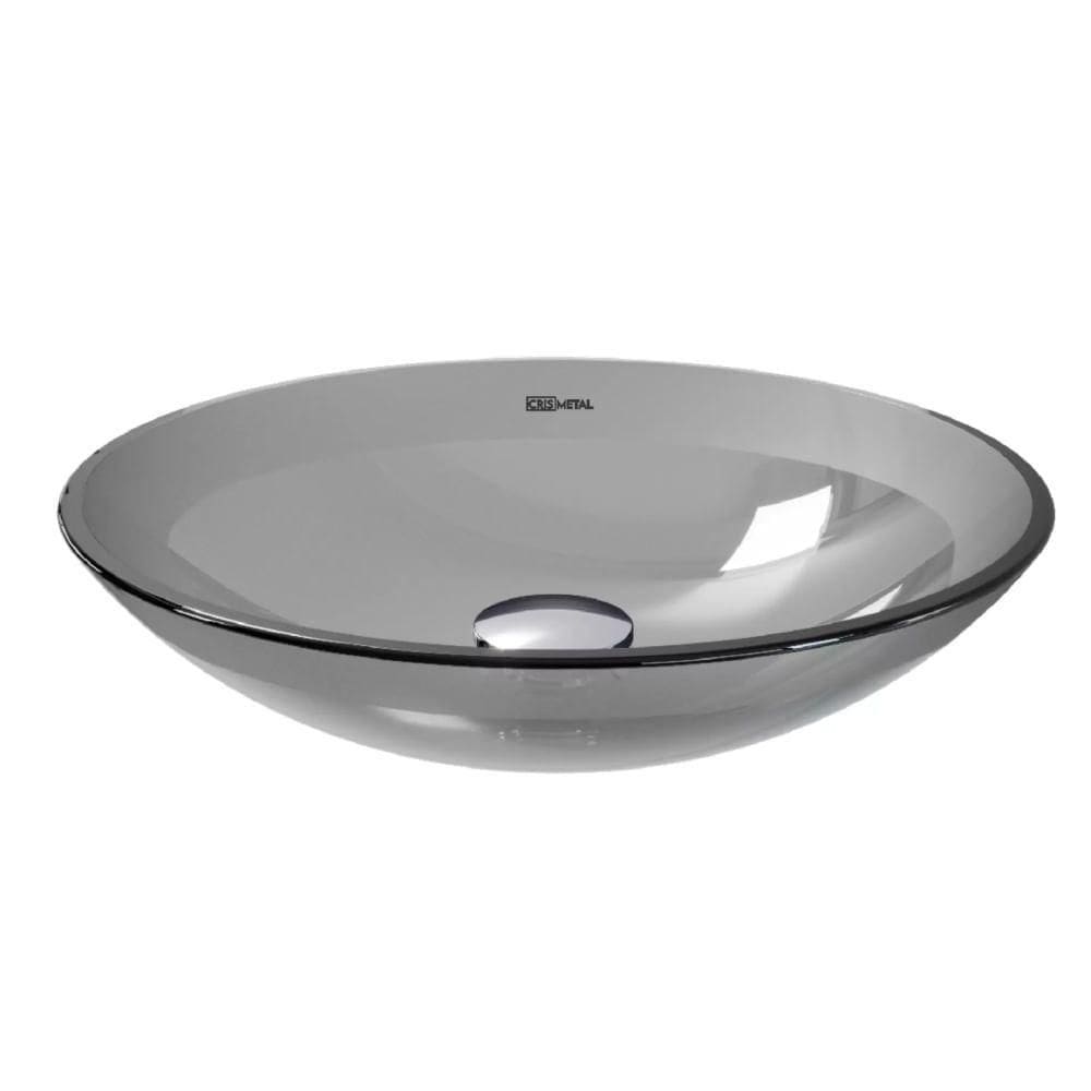 Cuba De Apoio 35x0,8cm Light Vidro Fume - 345 - Cris-metal Cuba De Apoio 35x0,8cm Light Vidro Fume 345 Cris-metal