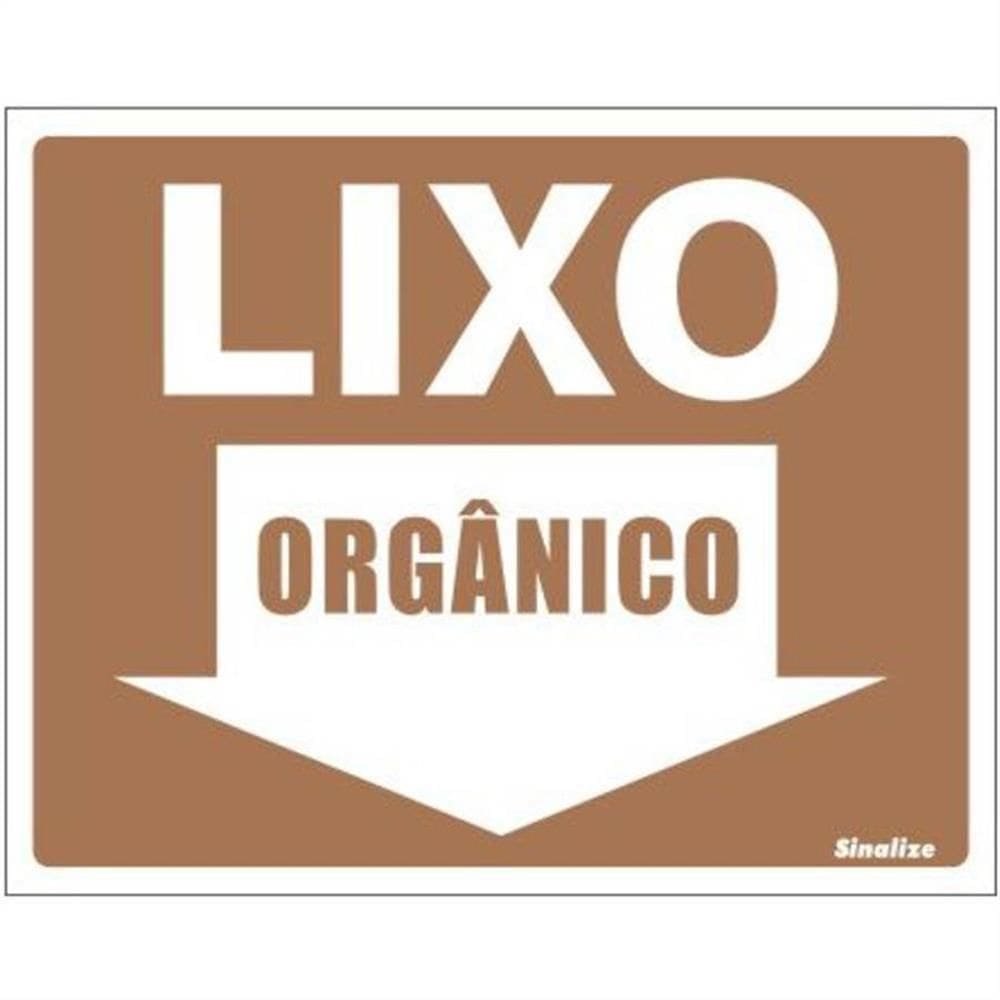 Placa De Vinil Auto-adesiva 15x20cm Lixo Orgânico - 420 Ap - Sinalize Placa Vinil 15x20 (lixo Organico) Sinali 420ap