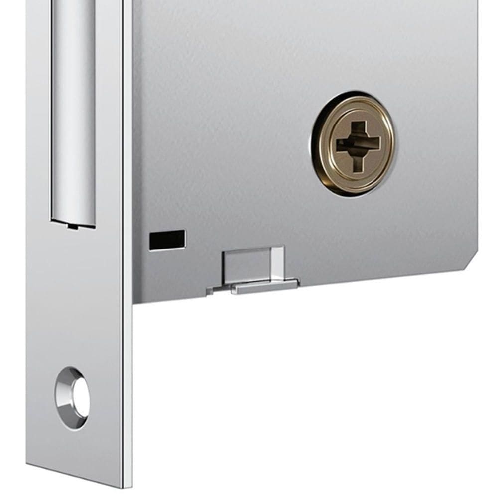 Fechadura Auxiliar 1004 Com Roseta De Inox Polido - 10985 - Stam Fechadura 1004 Ros De Inox Polido - 10985 - Stam