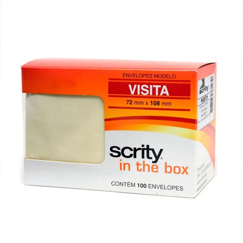 Envelope Color Plus Marfim 72x108mm 100und Scrity