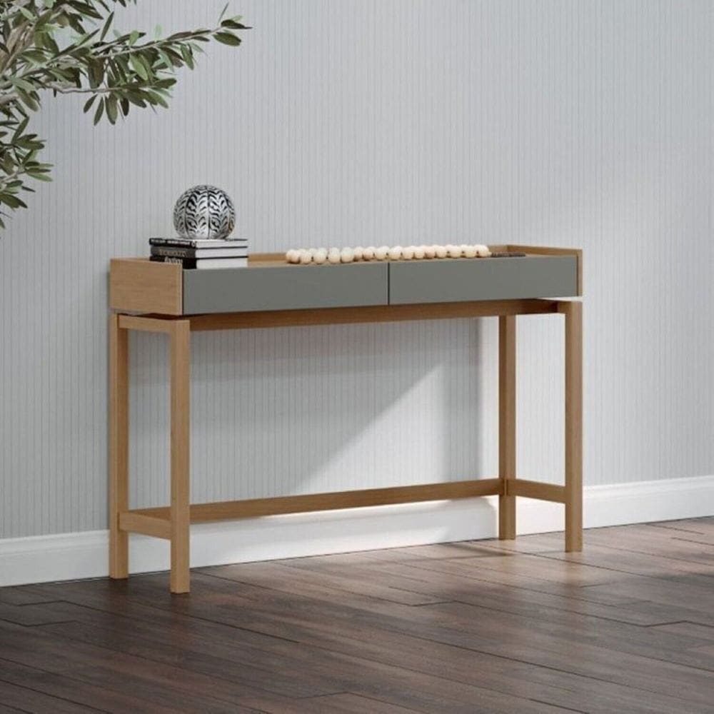 Conjunto Barcelona Finestra Móveis – Cristaleira, Rack, Aparador e Mesas em Madeira Maciça Oak/Ferrolack