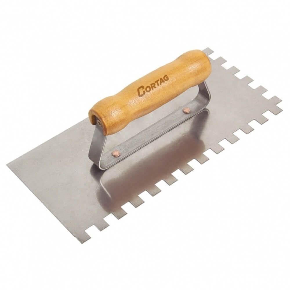 Desempenadeira De Aço Dentada 12x25,6cm 10x10mm - 60904 - Cortag Desemp.aco Dentada 12x25.6 10x10 Cortag 60904