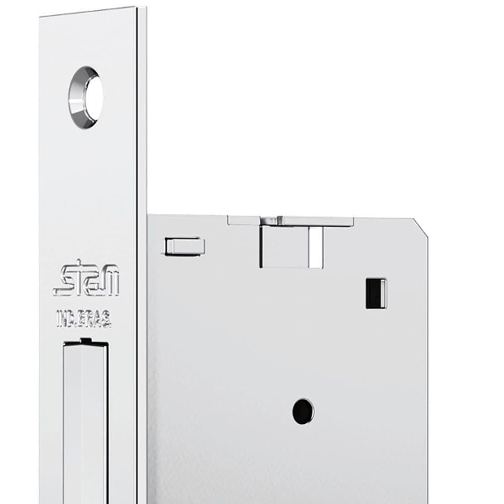 Fechadura Auxiliar 1001 Com Espelho De Inox Polido - 10810 - Stam Fechadura 1001 Esp De Inox Polido - 10810 - Stam