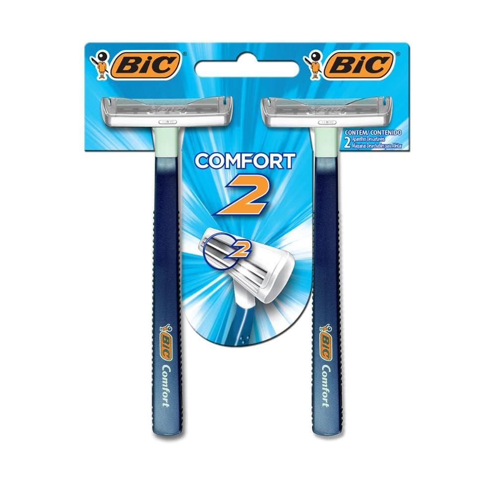 Barbeador descartável Confort2 Azul 2uni Bic