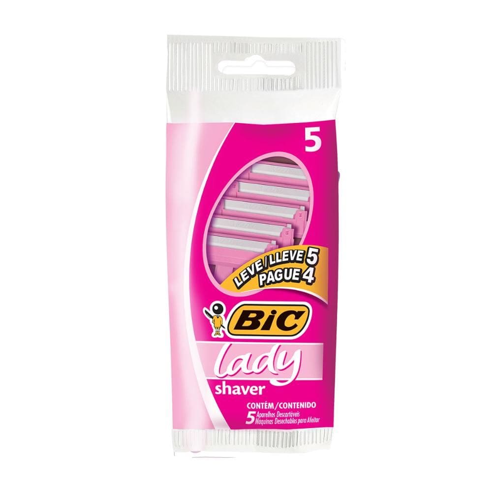 Barbeador descartável Lady Shaver Rosa 5uni Bic