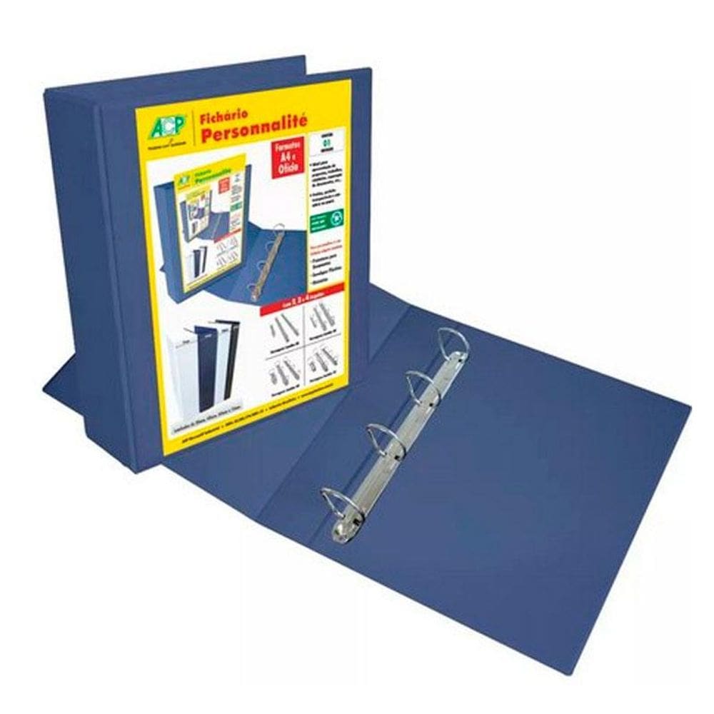 Fichário revestido cristal oficio azul 75mm 4750AZ ACP