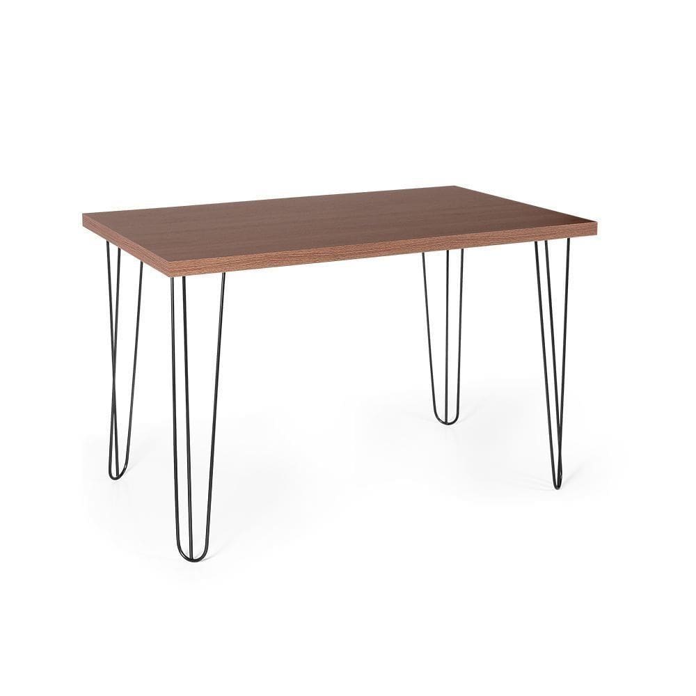 Mesa de Jantar Retangular 6 Lugares 140x75 Base de Ferro Hairpin - Straub Web
