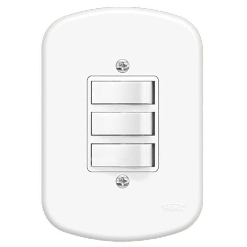Interruptor Embutir 3 Paralelas Com Placa Série Blanc - 0657 - Fame Interruptor Embutir 3paralelas C-p Sb Fa 657 Fame