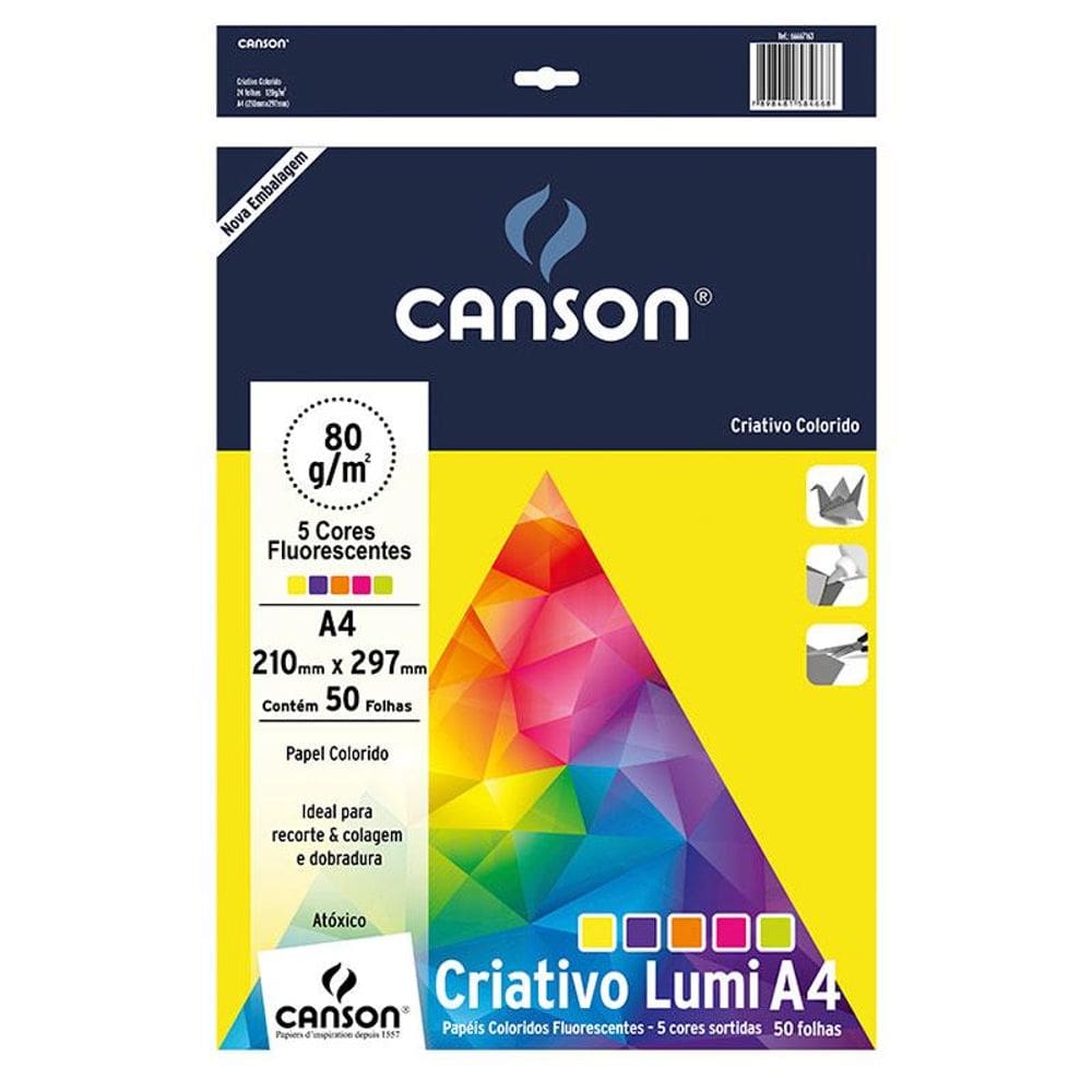 Bloco Criativo Lumi A4 80g 5 cores 50fls Canson