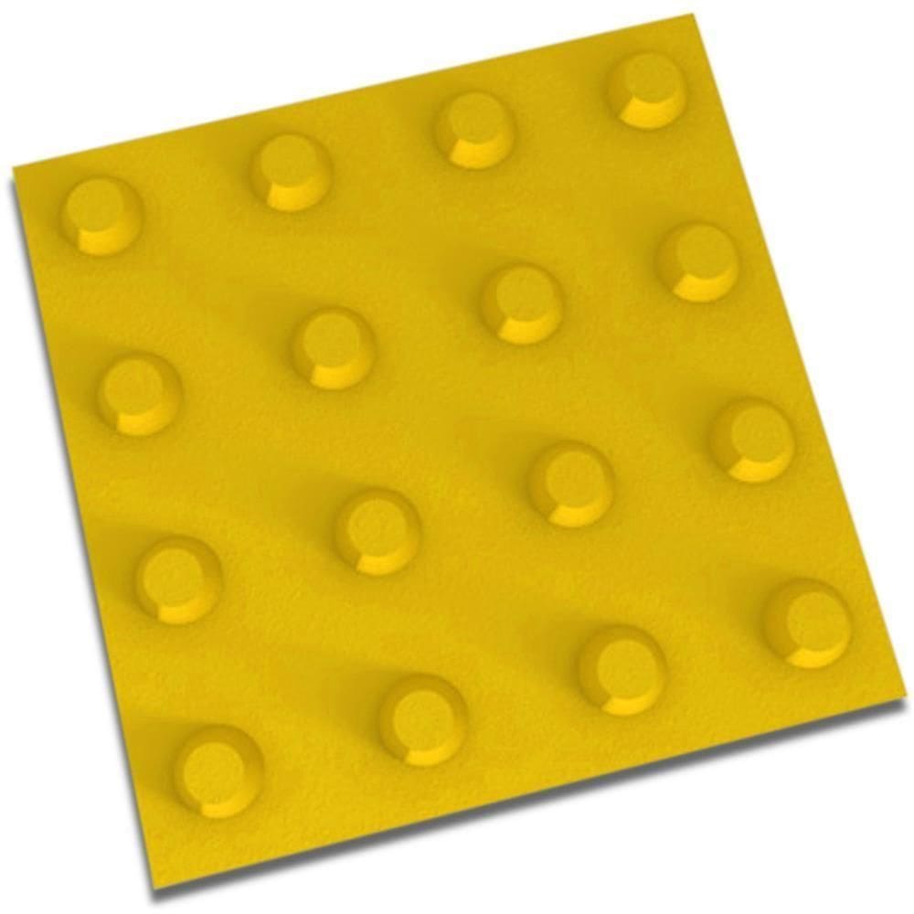 Piso Podotátil Alerta Amarelo 20x20cm Amarrado Com 20 Peças 0,80m² - Artesanal Piso 20x20 Podotatil Alerta-defic Am20pcs