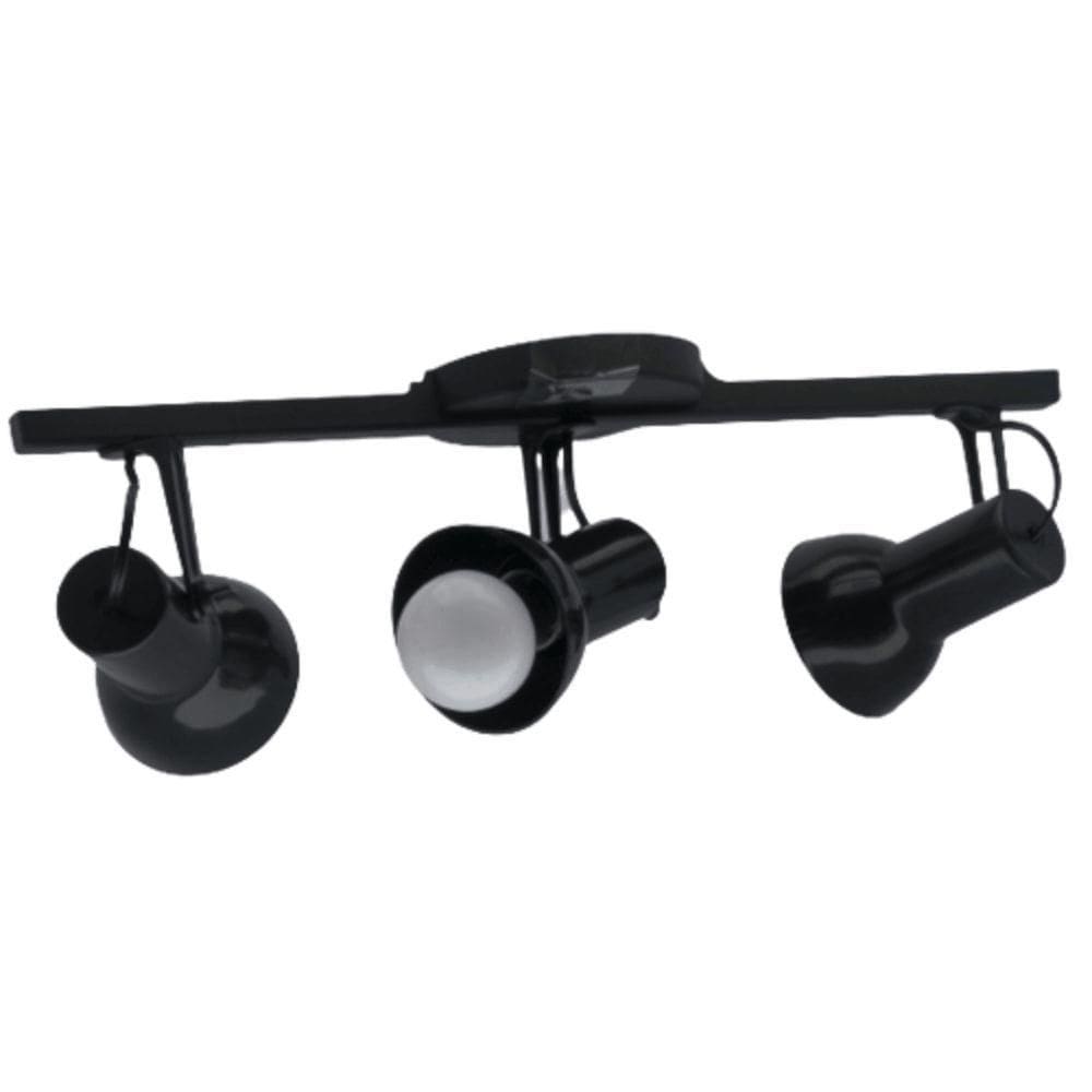 Spot Trilho Triplo Preto - 1123-s - Induplas