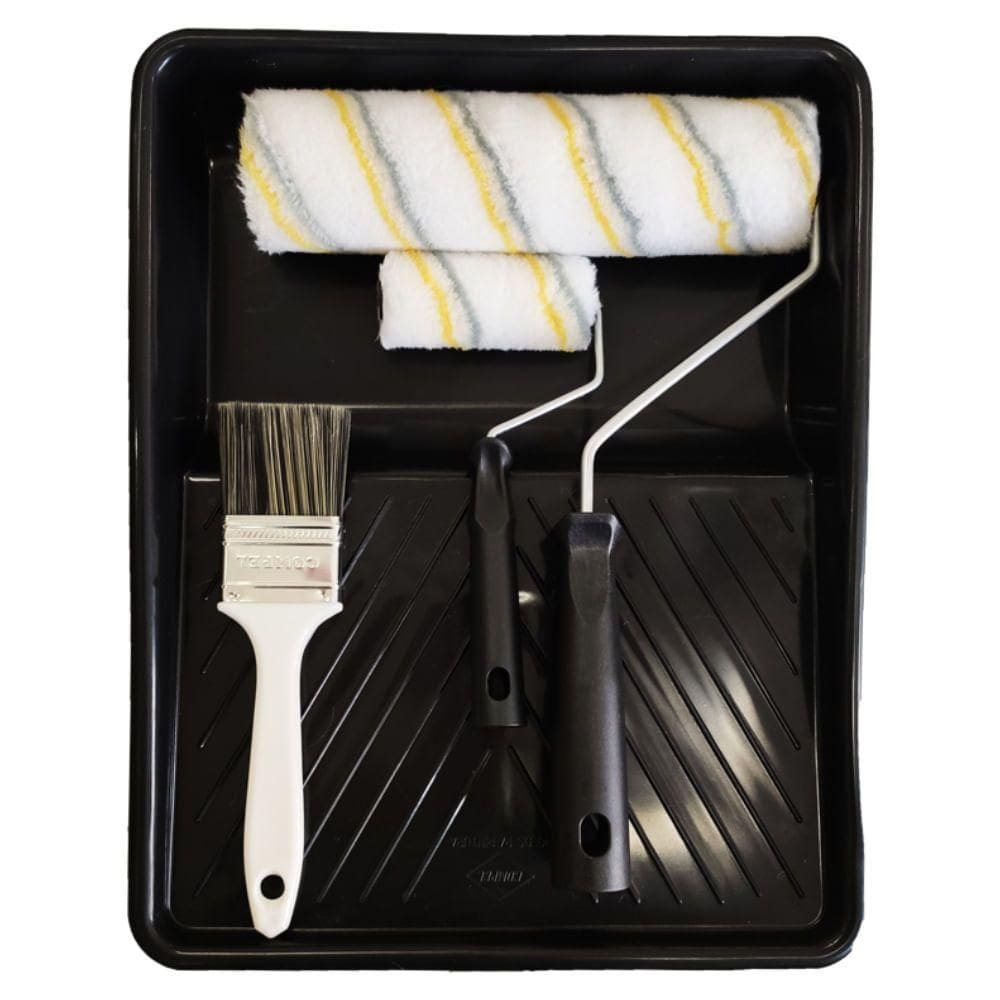 Kit Para Pintura Com Bandeja, Rolo E Trincha - 0.925 - Compel Kit Bandeja Gp Poipop 30 E 9 Cm Com Cabo - 0.925 - Compel