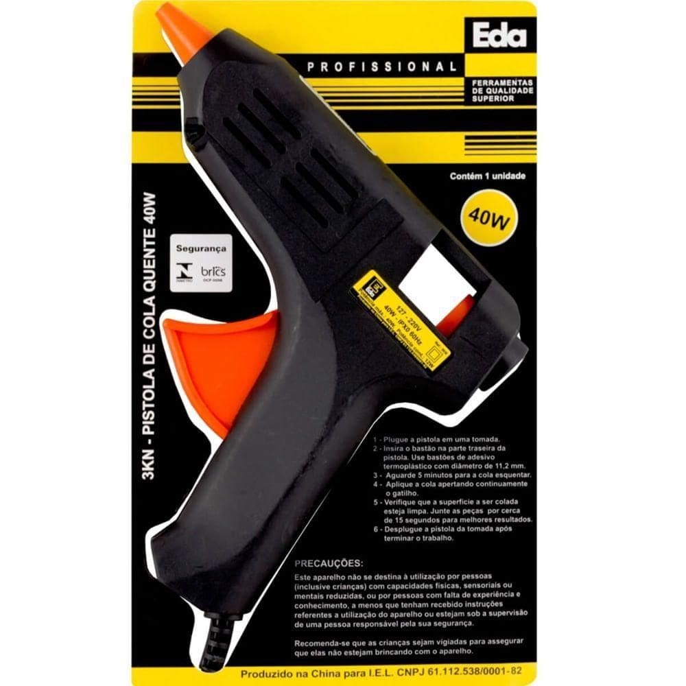 Pistola Cola Quente 40 Watts - 3kn - Eda Pistola Cola Quente 40w - 3kn - Eda