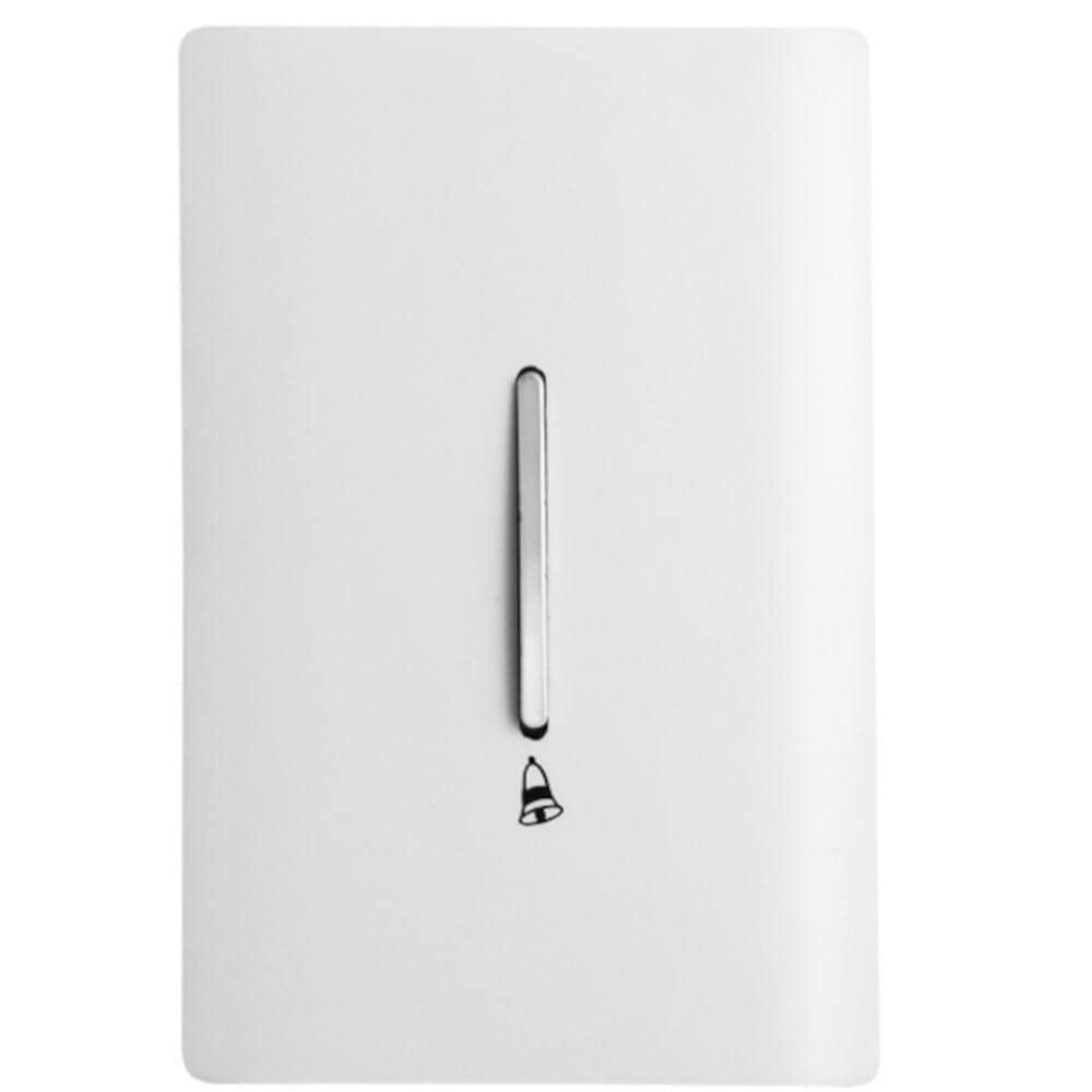 Pulsador Para Campainha Vertical Cromada Com Placa 4x2 Branca - Dc-120017 - Novara
