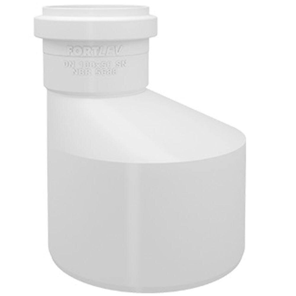 Redução Excentrica Esgoto 100x75mm - 11231071 - Fortlev Reducao Excentrica Esgoto Sn 75x100mm