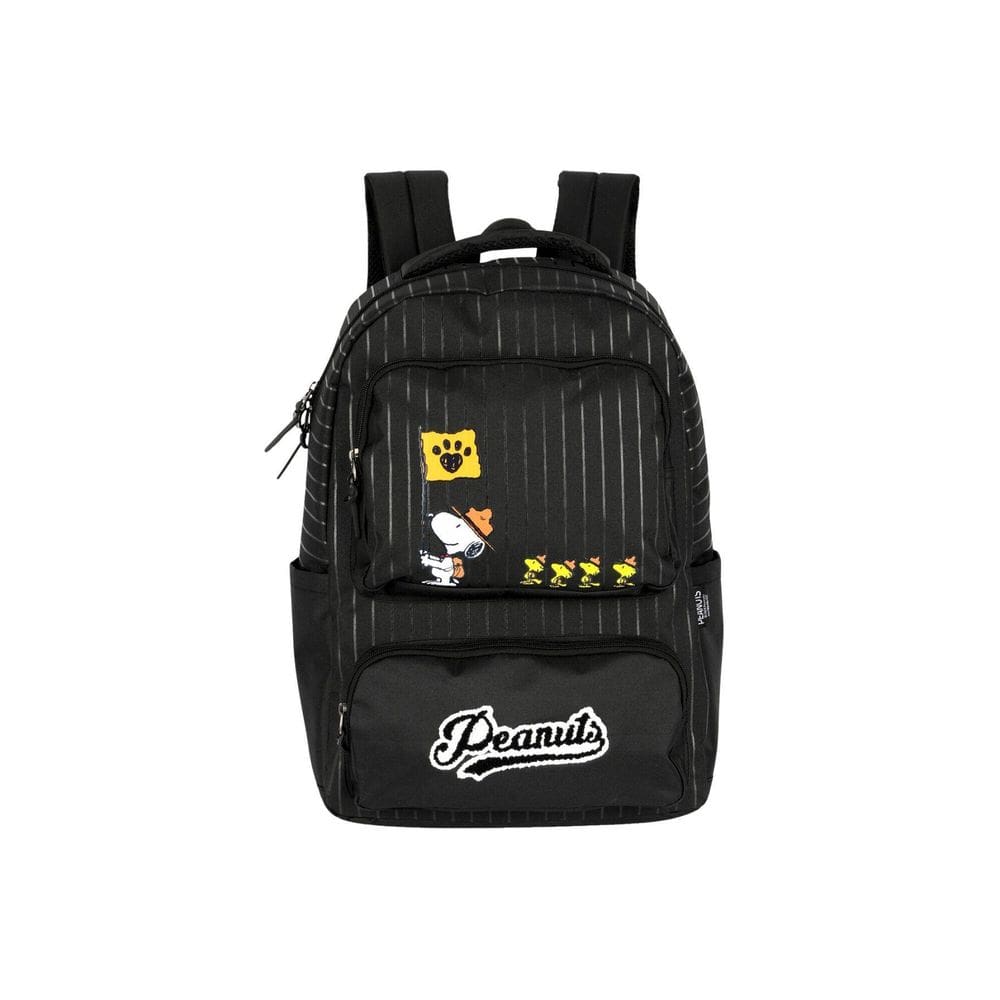 Mochila Escolar Costas Snoopy Oficial - Preto