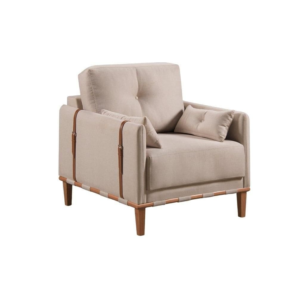 Poltrona Texas Sem Capa Couro - Luxo Decor Bege