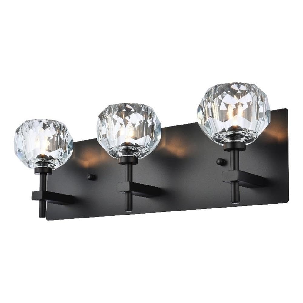 Luminária Elegant Lighting Graham 3 Light Wall Sconce Black