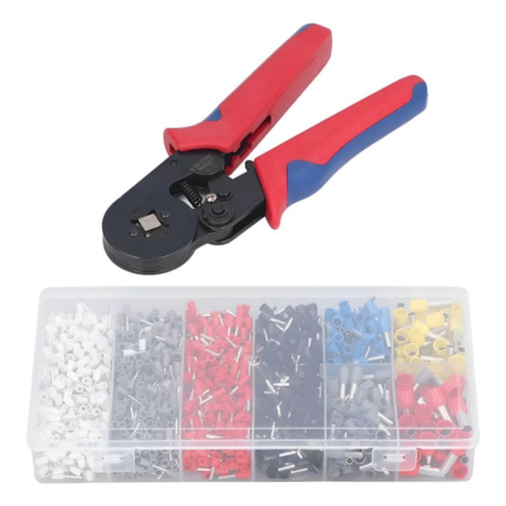 Kit Alicate Crimpar Prensa E Terminais Ilhós 1200 Unidades