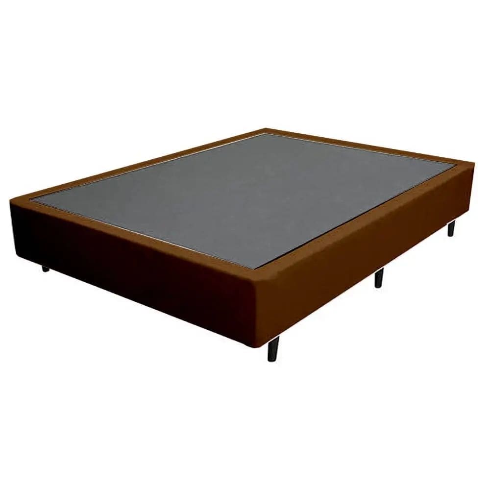 Base Cama Box Casal 26x138x188cm Suede Cor Marrom