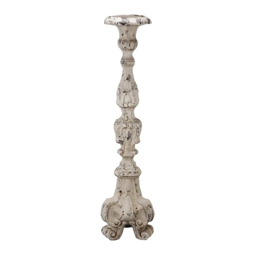 Castiçal Benzara 71 cm Pedestal clássico de metal branco