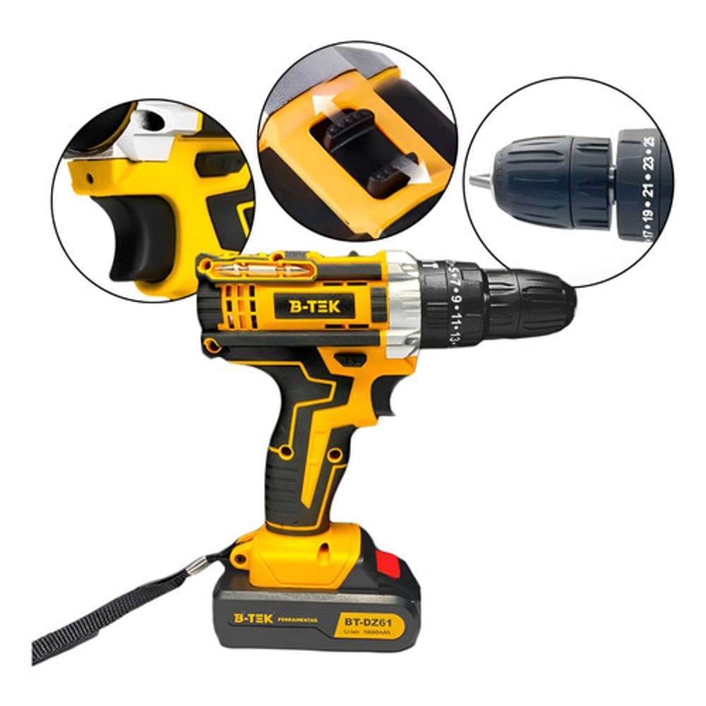 Parafusadeira Furadeira 21v Com Acessórios Inclusos