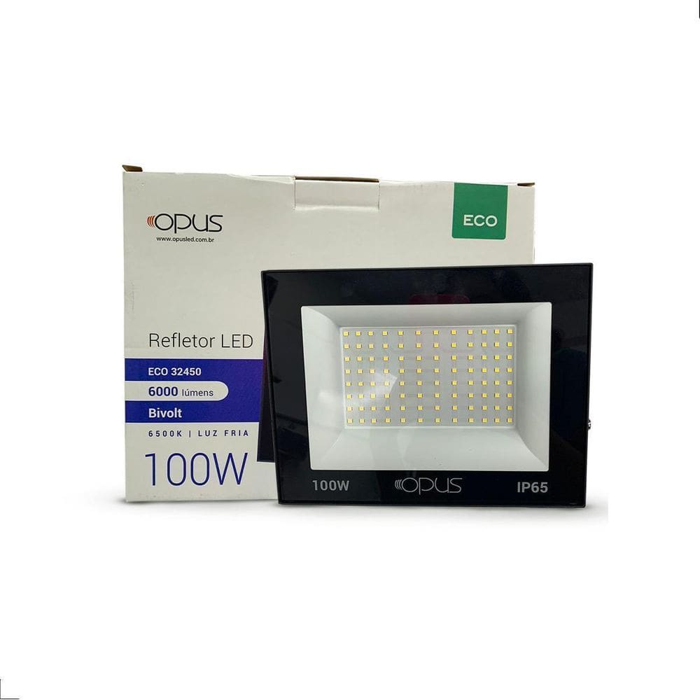 Refletor Led 6500K 100W Holofote Garagem Muro Quadra Ip65