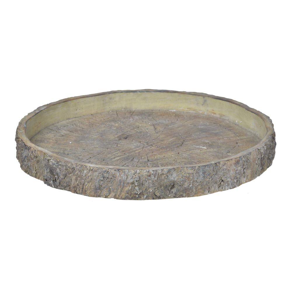 Placa de madeira decorativa de cimento Benzara 46x46x5 cm cinza