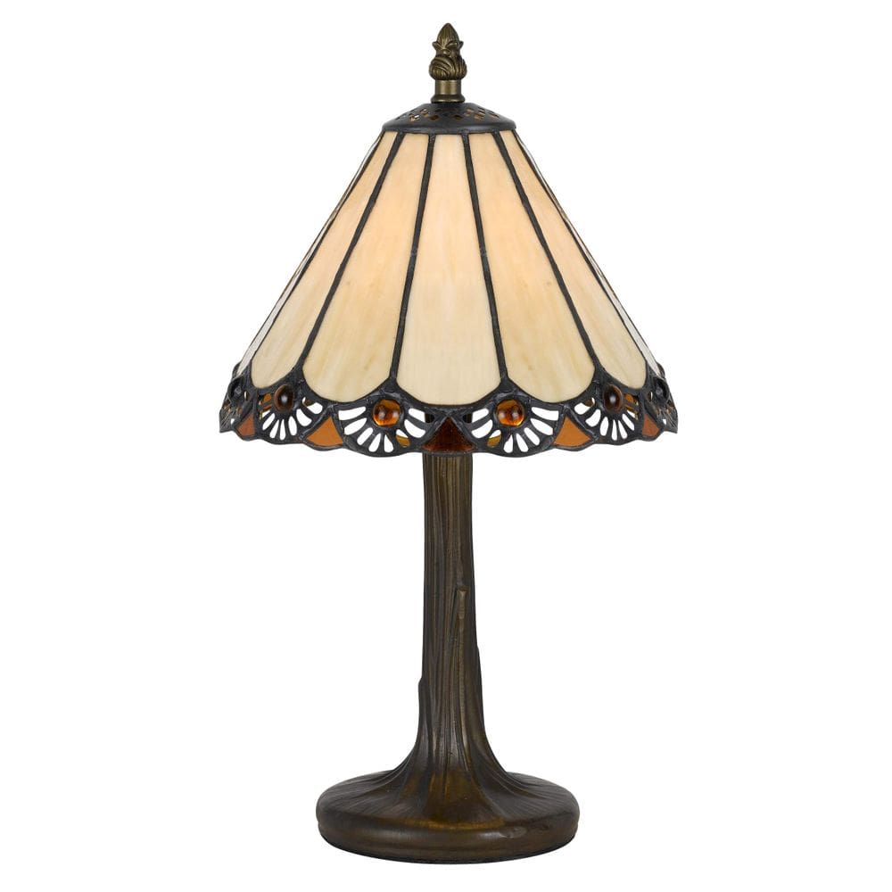 Candeeiro de mesa Benzara Tree Metal Body Tiffany Shade 19x19x34cm