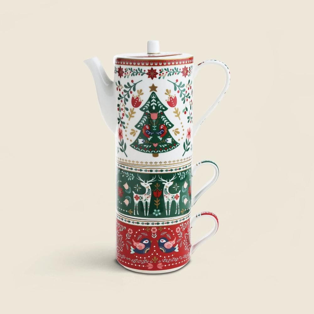 Kit para Café e Chá Folk Joy Porcelana 500ml - A\CASA