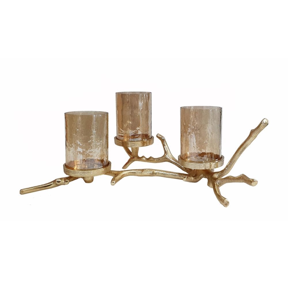 Castiçal Benzara BM285263 41 cm Alumínio Vidro Dourado
