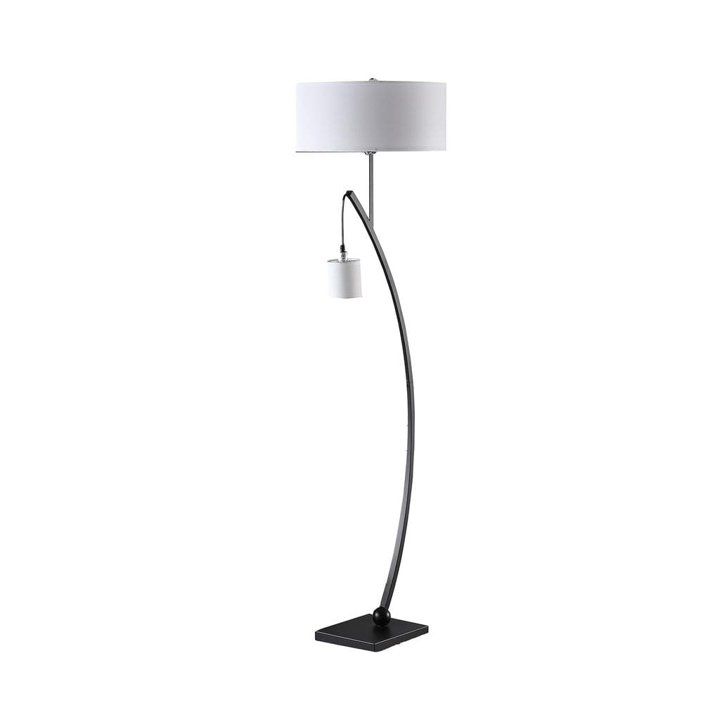 Luminária de chão Benzara Jiya 150cm Arc 2 Drum Shades