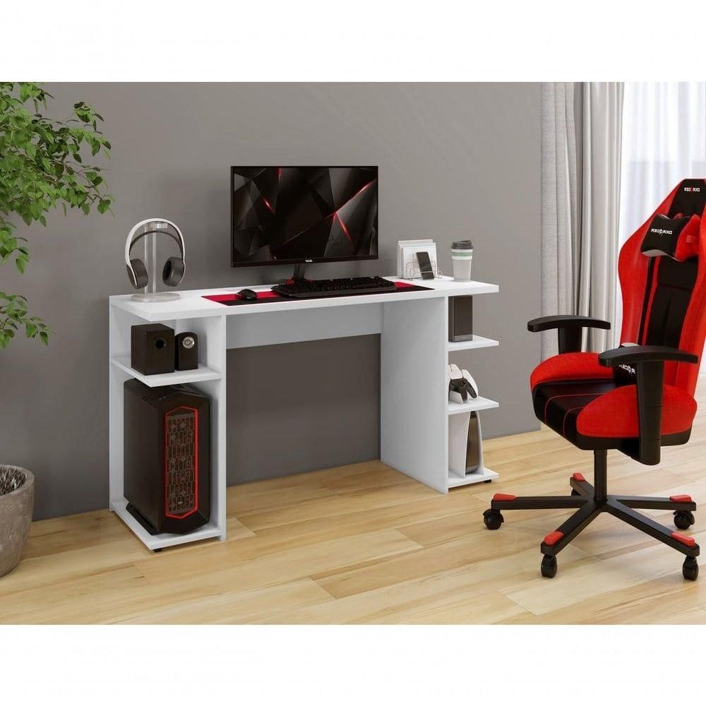 Escrivaninha Gamer Com Nichos Arte Moveis Cinamomo