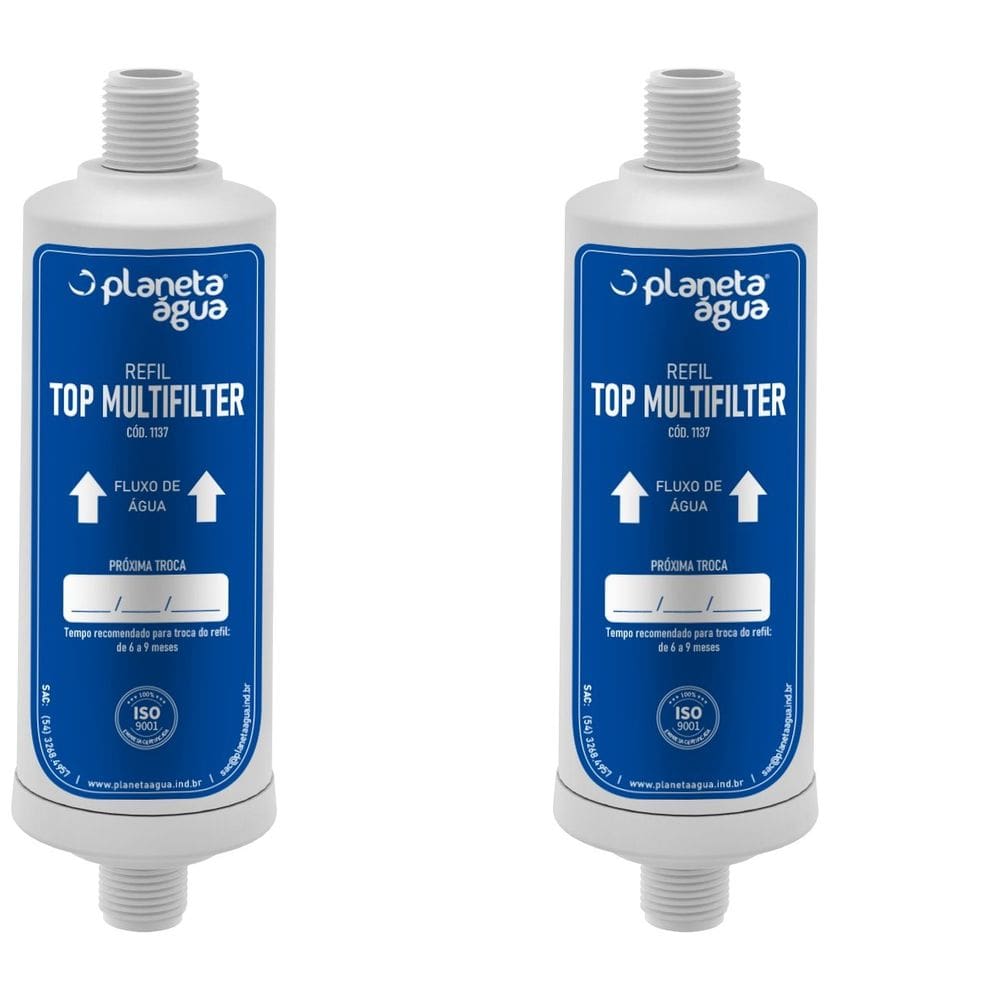 Kit 2 un Refil Filtro Top Multifilter Compatível com instalações com rosca ou engates de 1/2”