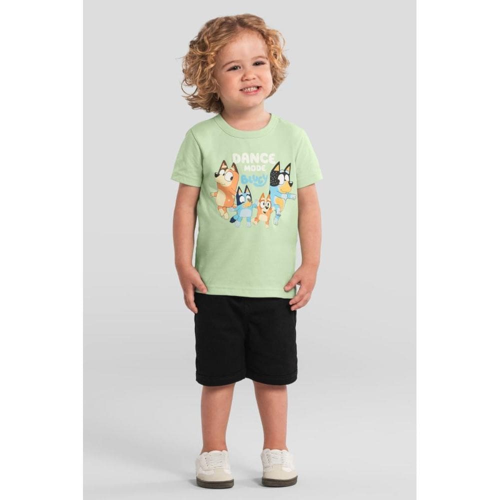 Camiseta infantil menino da Bluey em puff Brandili