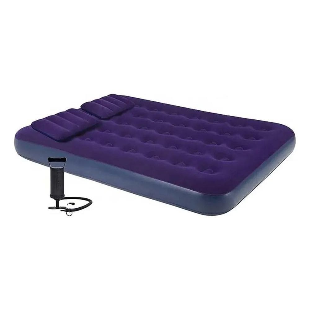 10X Colchão Inflável Casal Veludo 2 Travesseiros + Bomba Av