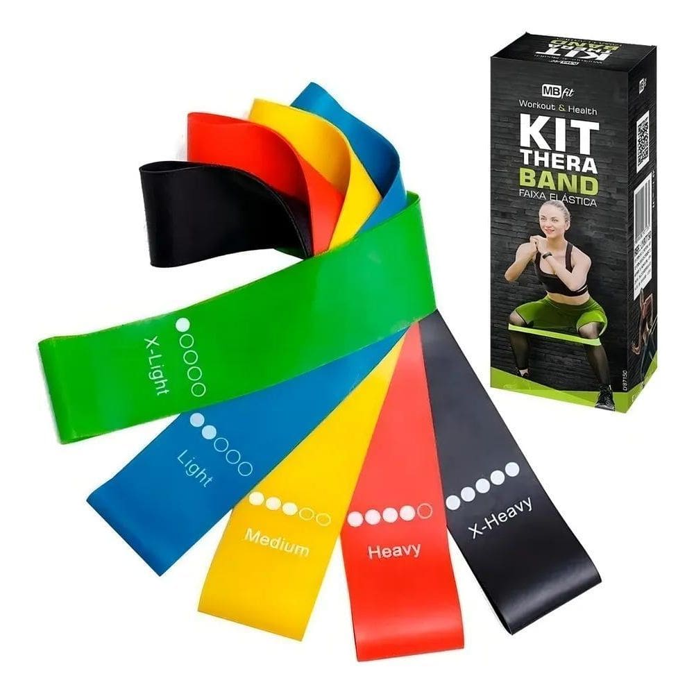 10X Kit 5 Mini Bands Funcional Faixa Elástica Thera Band Mb