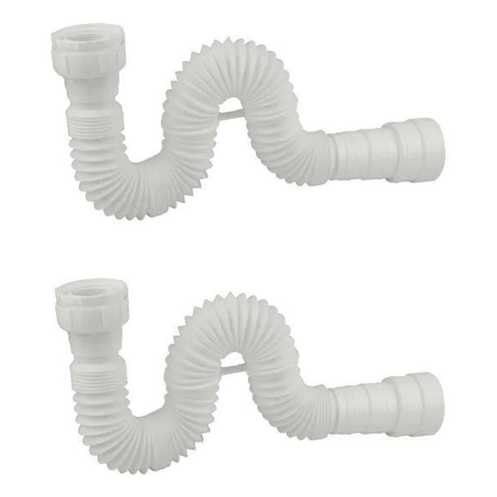 10X Kit 2 Sifão Sanfonado Ajustável Banheiro Pia Tanque Bra