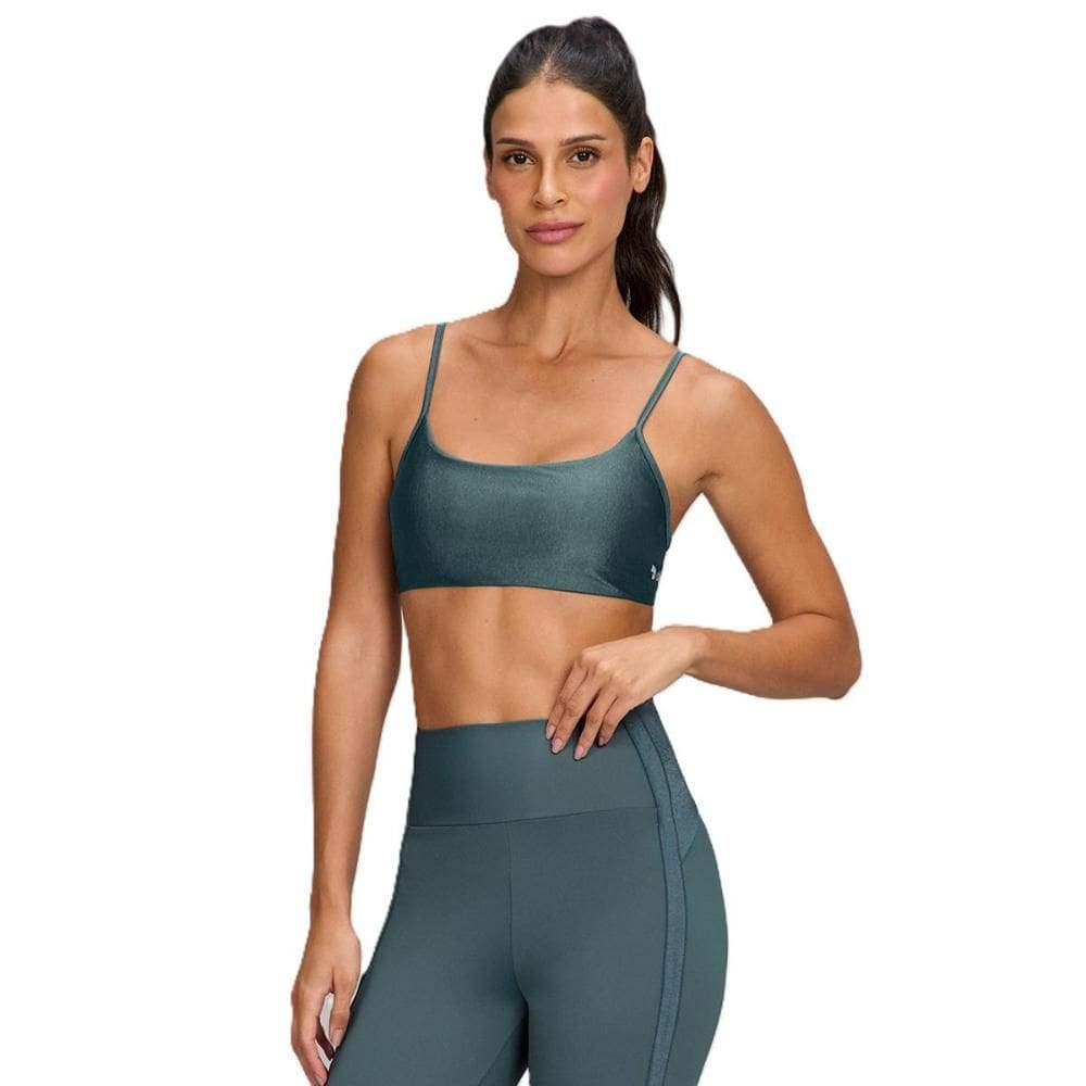 Top Reto Fitness Alto Giro Cirrê Shine Feminino 2531518